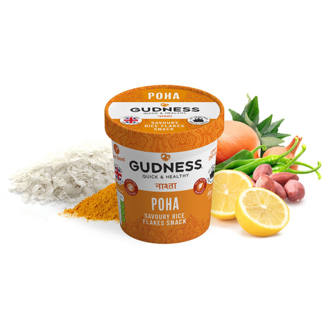 Gudness Poha - Vegan Savoury snack ( x 8 Pots)